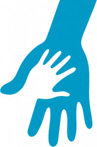 Illustration of small hand in larger hand